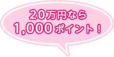 20万円なら1,000ポイント！